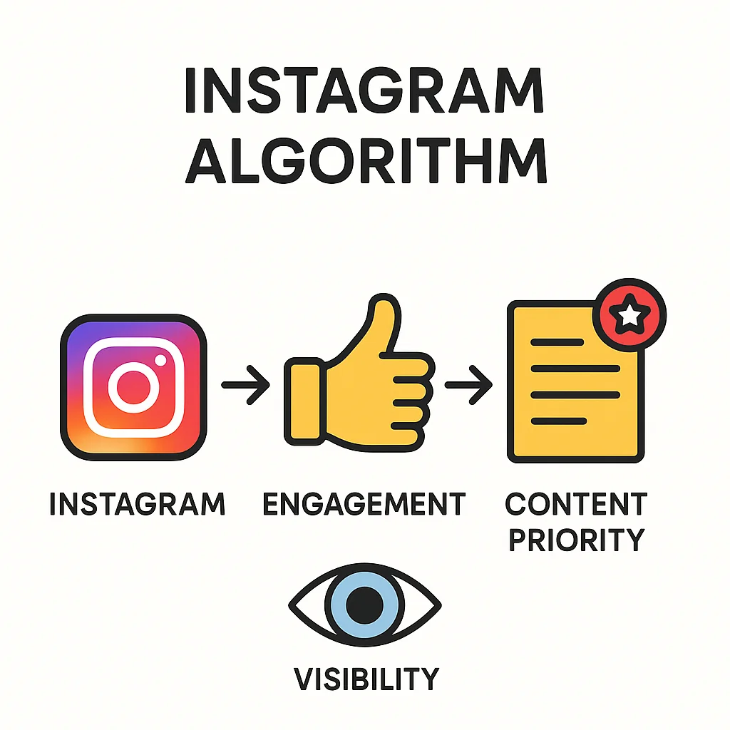 Infographic explaining the Instagram algorithm and how it affects the visibility of Reels.